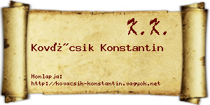 Kovácsik Konstantin névjegykártya