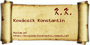 Kovácsik Konstantin névjegykártya